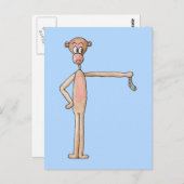 Cartoon Monkey with Smelly Sock. Postkarte (Vorne/Hinten)