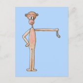 Cartoon Monkey with Smelly Sock. Postkarte (Vorderseite)