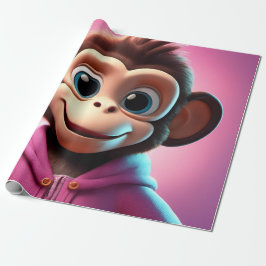 Cartoon Monkey Wrapping Paper Geschenkpapier