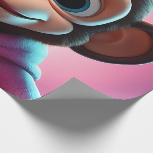 Cartoon Monkey Wrapping Paper Geschenkpapier (Ecke)