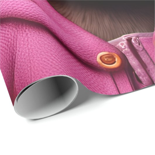 Cartoon Monkey Wrapping Paper Geschenkpapier (Rolleneckpunkt)