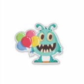 Cartoon-Monster/Alien-Ballon Aufkleber (Vorderseite)