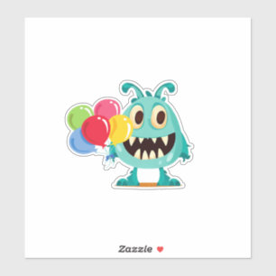 Cartoon-Monster/Alien-Ballon Aufkleber