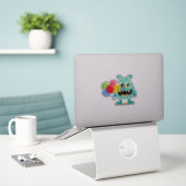 Cartoon-Monster/Alien-Ballon Aufkleber (Laptop auf Schreibtisch)