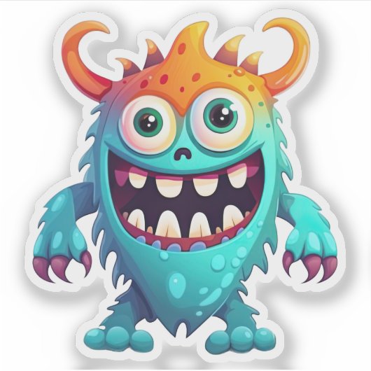Cartoon Monster Aufkleber (Vorderseite)