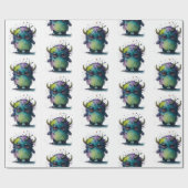 Cartoon Monster Design Geschenkpapier (Flach)