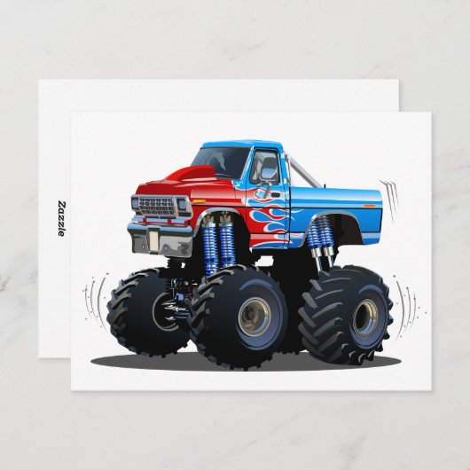 Cartoon-Monster Feiertagskarte (Vorne/Hinten)