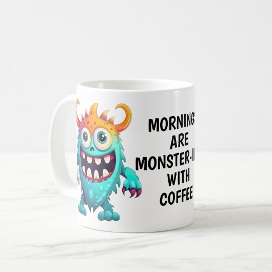 Cartoon Monster Kaffeetasse (Vorderseite Links)