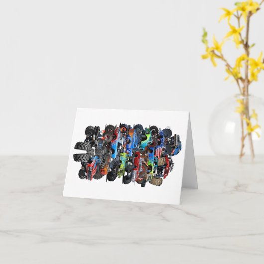 Cartoon-Monster Karte (Gelbe Blume)