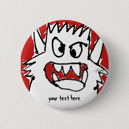 Cartoon-Monster-Knopf-Revers-Button Button (Vorderseite)