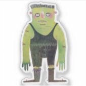 Cartoon-Monster mit grüner Haut Aufkleber (Vorderseite)