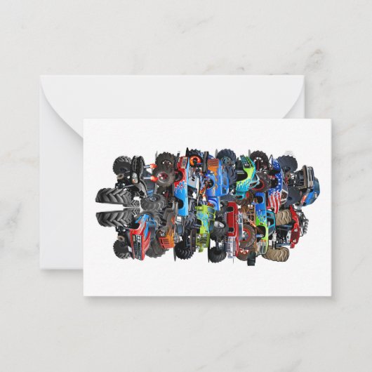 Cartoon-Monster Mitteilungskarte (Vorderseite)