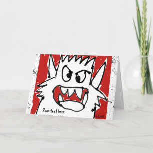Cartoon-Monster-personalisierter Gruß Karte