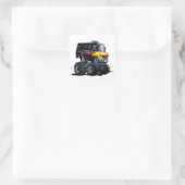Cartoon-Monster Quadratischer Aufkleber (Tasche)