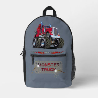 Cartoon Monster tow truck Bedruckter Rucksack