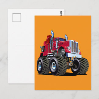 Cartoon Monster tow truck Postkarte