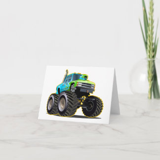 Cartoon monster truck dankeskarte