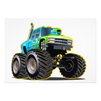 Cartoon monster truck fotodruck