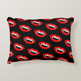 Cartoon Monster Vampir Lippen scharfe Zähne Fangge Dekokissen