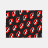 Cartoon Monster Vampir Lippen scharfe Zähne Fangge Fleecedecke (Vorderseite (Horizontal))
