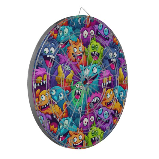 Cartoon Monsters Dartboard Dartscheibe (Vorderseite Links)