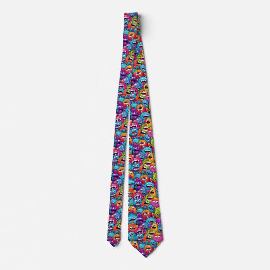 Cartoon Monsters Necktie Krawatte (Rückseite)