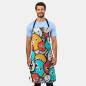 Cartoon Monsters Schürze (Getragen)