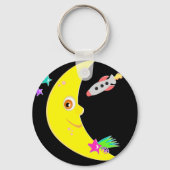 Cartoon Moon Rocket Schlüsselanhänger (Vorderseite)