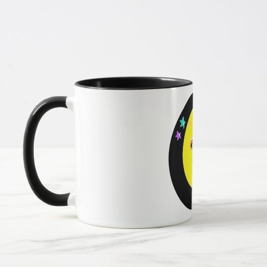 Cartoon Moon Rocket Tasse (Links)