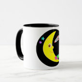 Cartoon Moon Rocket Tasse (Vorderseite Links)