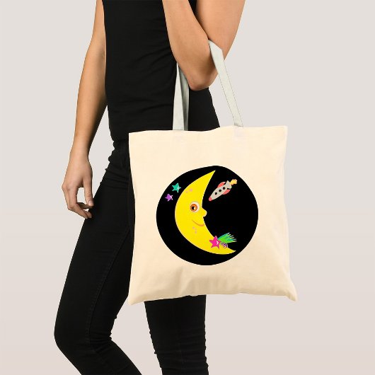 Cartoon Moon Rocket Tocket Tasche
