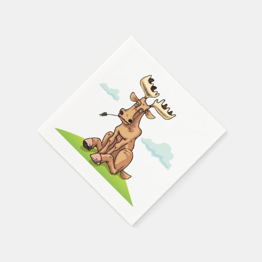 Cartoon Moose Paper Napkins Serviette (Ecke)
