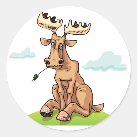 Cartoon Moose Stickers (Vorderseite)