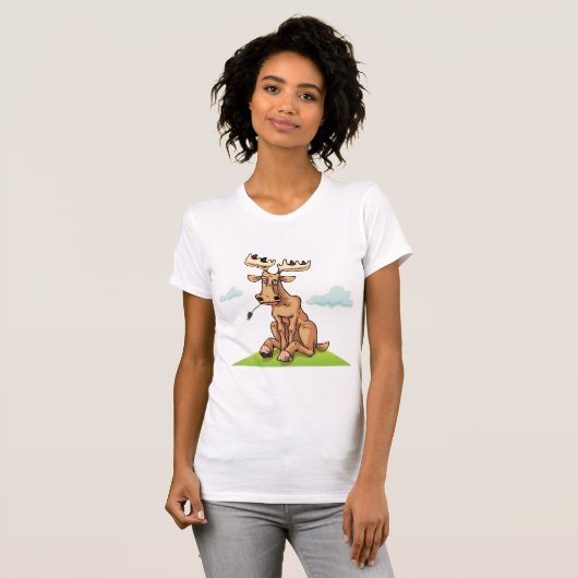Cartoon Moose Womens T - Shirt (Vorne ganz)
