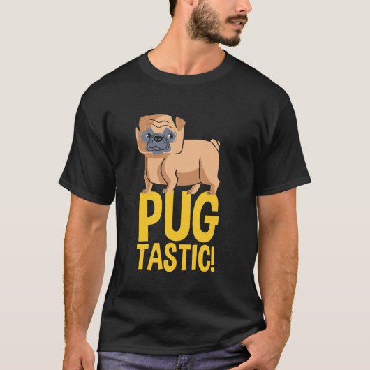 Cartoon-Mops-Design Mops-tastisch T-Shirt (Vorderseite)