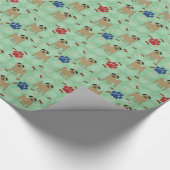 Cartoon Mops Geschenkpapier (Ecke)
