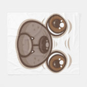 Cartoon-Mops-Gesicht Fleecedecke (Vorderseite (Horizontal))
