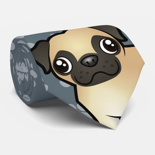 Cartoon-Mops Krawatte (Gerollt)