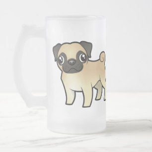 Cartoon-Mops Mattglas Bierglas