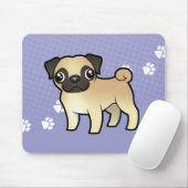 Cartoon-Mops Mousepad (Mit Mouse)