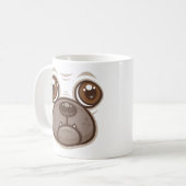 Cartoon Mops Tasse Welpen Hundegesicht (Vorderseite Links)