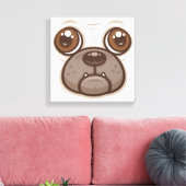 Cartoon Mops Tasse Welpen Hundegesicht Leinwanddruck (Insitu (Wohnzimmer))