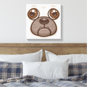 Cartoon Mops Tasse Welpen Hundegesicht Leinwanddruck (Insitu (Schlafzimmer))