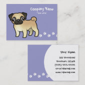 Cartoon-Mops Visitenkarte (Vorne/Hinten)