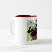 Cartoon Mops Welpe Niedlicher je Spaß Hund Mops Sh Zweifarbige Tasse (Vorderseite Links)