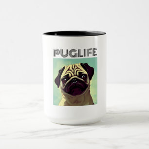 Cartoon Mops Welpenmugshot niedliches wertvolles P Tasse