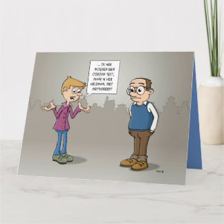 Cartoon; morgen heb ik een Corona test. Karte