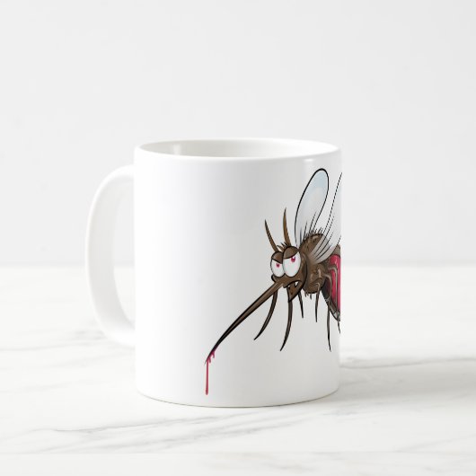 Cartoon Mosquito Kaffeetasse (Vorderseite Links)