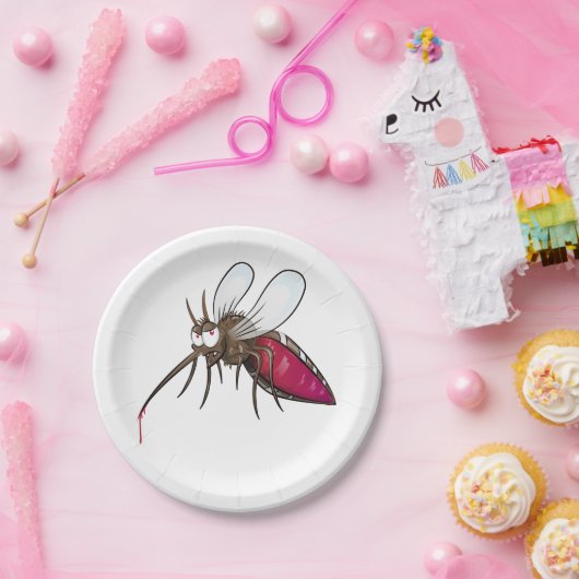 Cartoon Mosquito Pappteller (Party)