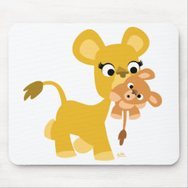 Cartoon Mother Lion and Cub mousepad